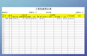 工资发放登记表