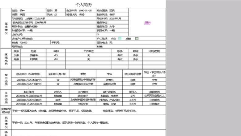 人员资料表