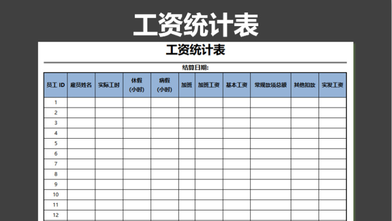 工资统计表-财务会计