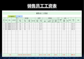 员工工资表-带销售提成