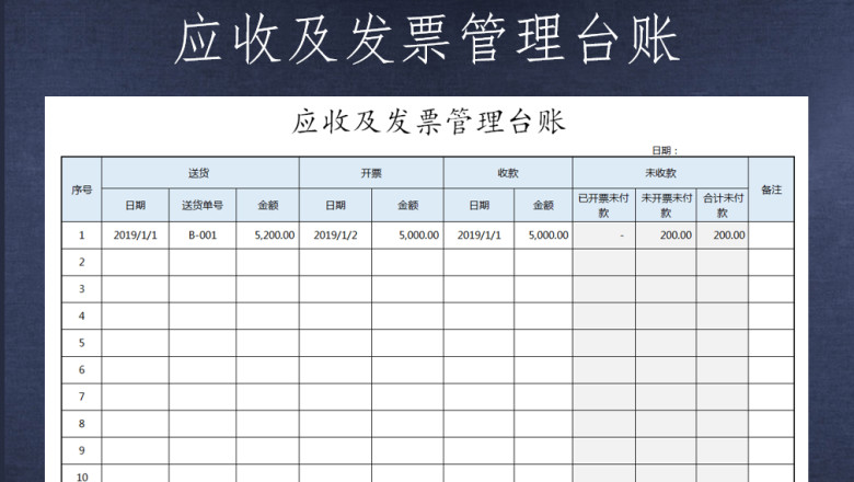 应收及发票管理台账-应收应付管理