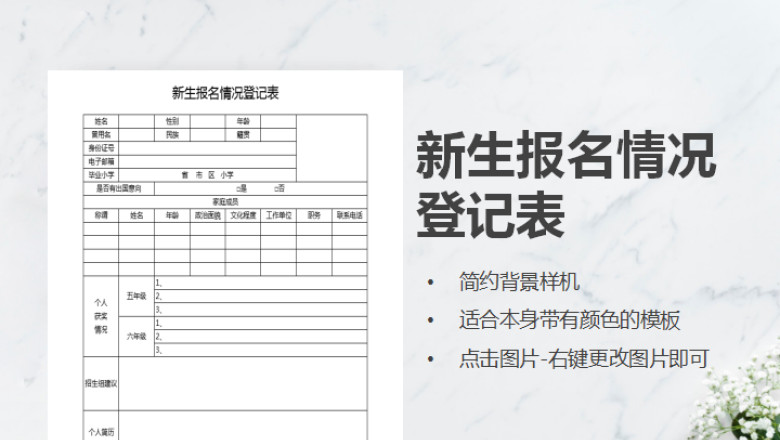 新生报名情况登记表
