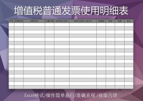 增值税普通发票使用明细表