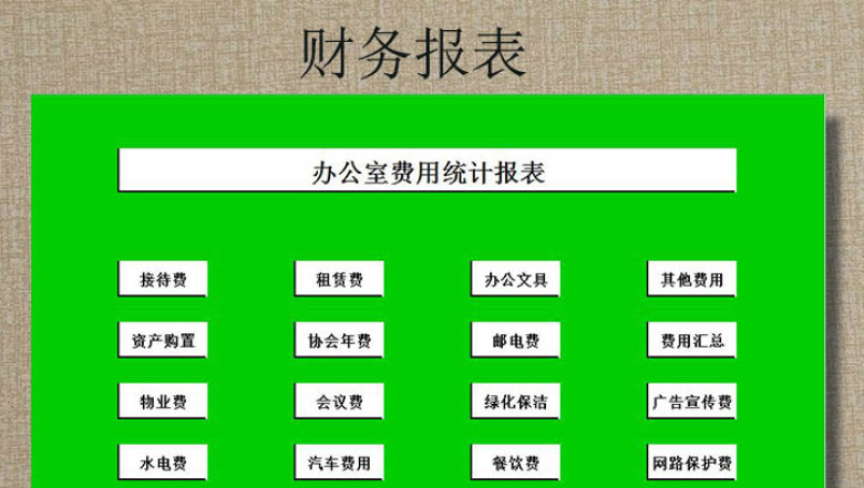 财务报表之办公室费用统计报表