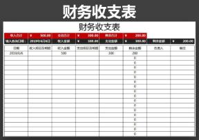 财务收支表-自动计算查询