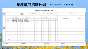 年度招聘需求计划表