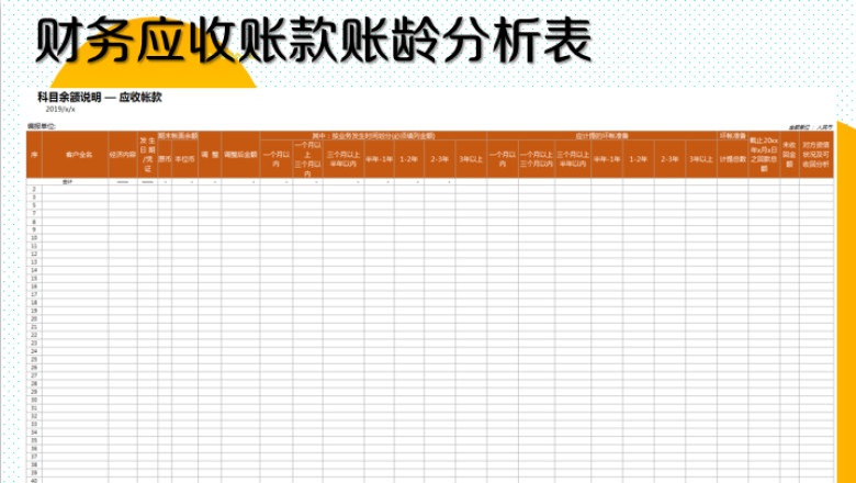 财务应收账款账龄分析表