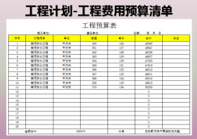 工程预算表