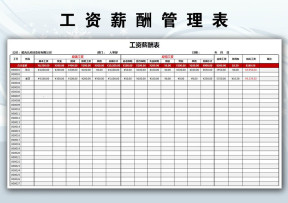 工资薪酬管理表