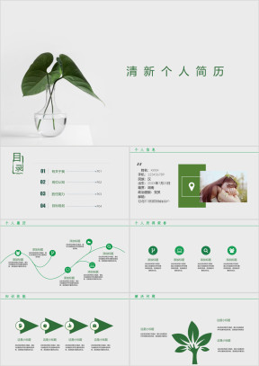简约小清新个人应聘简历ppt模板