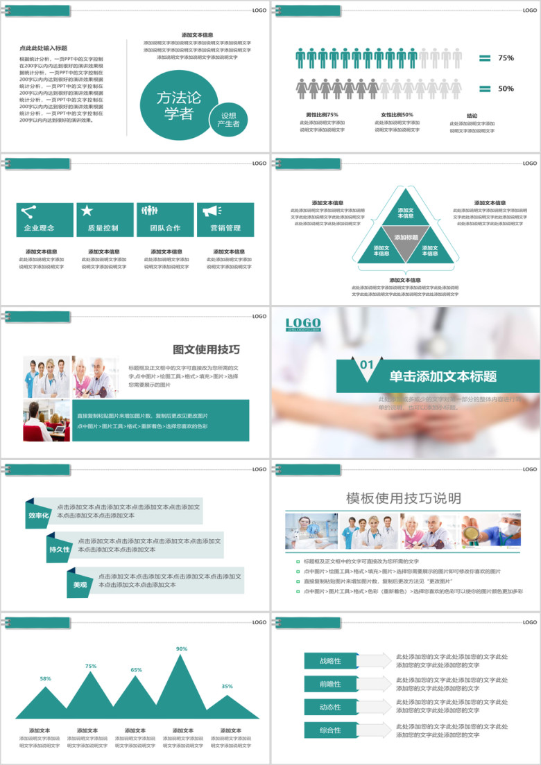 创意医疗绿 医药行业工作总结汇报ppt