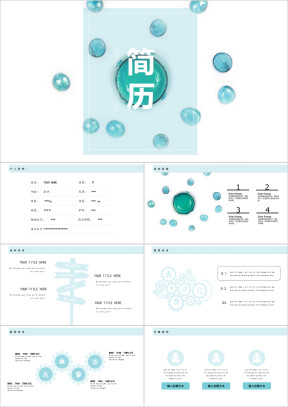 全框架简历蓝色淡雅唯美个性全框架简历述职模板ppt