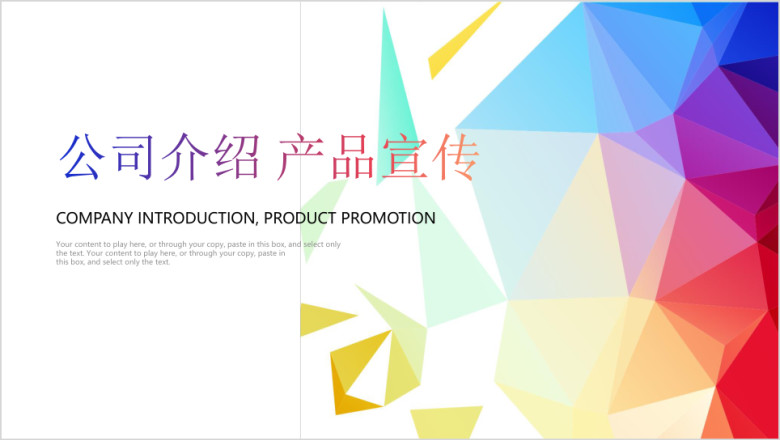 时尚简约公司介绍产品宣传ppt