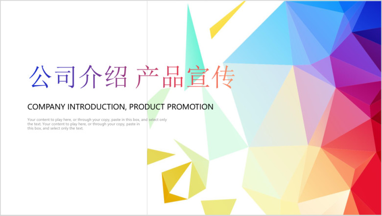 时尚简约公司介绍产品宣传ppt