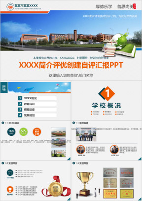 中小学文明校园评优创建自评报告ppt