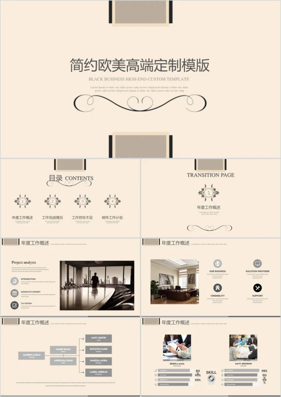 简约欧美高端定制ppt模板