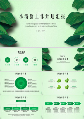 清新简约工作计划总计通用ppt模板