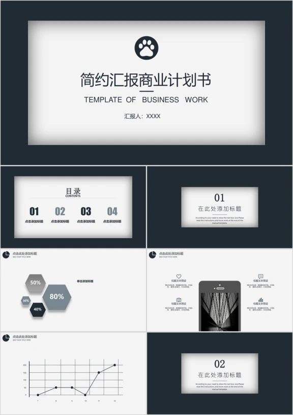 简约商业计划总结模板ppt