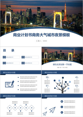 商业计划书商务大气城市夜景模板ppt