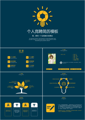 灯泡个人竞聘简历模板ppt