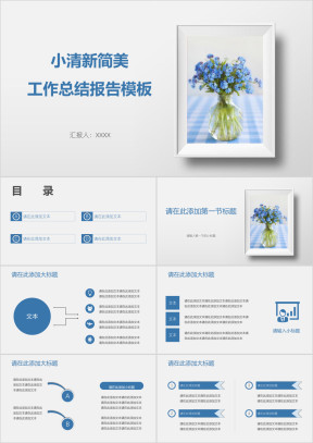扁平化简美工作总结报告模板ppt
