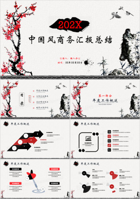 中国风时尚美观商务汇报ppt模板