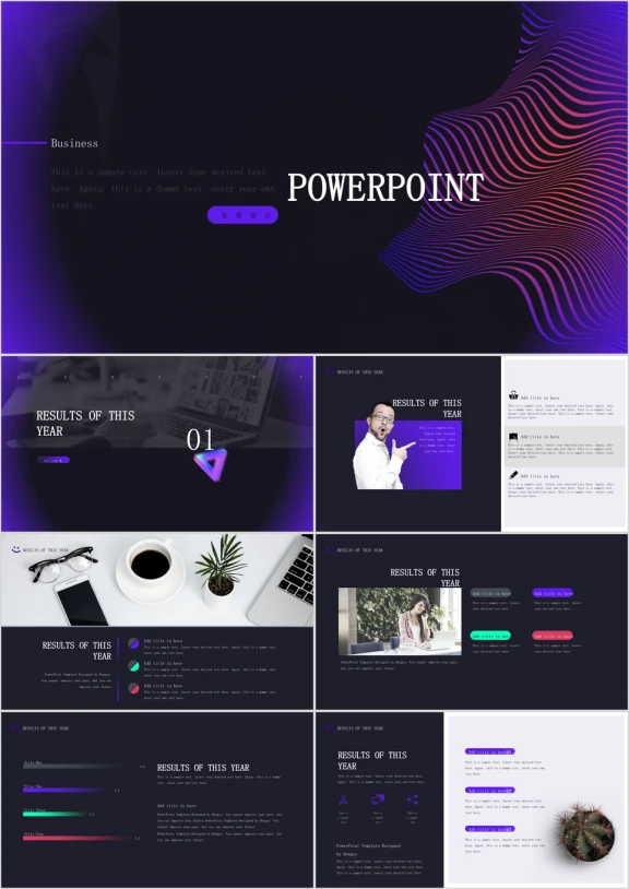 简约欧美商务工作模板ppt