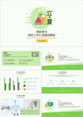 立夏清新工作总结时尚简约汇报图表ppt