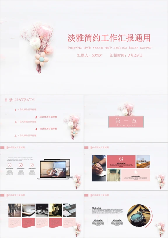 淡雅工作汇报ppt