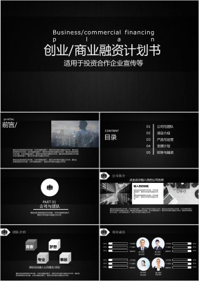 商务融资创业计划书ppt