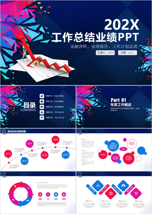 商务年中年终工作总结汇报ppt