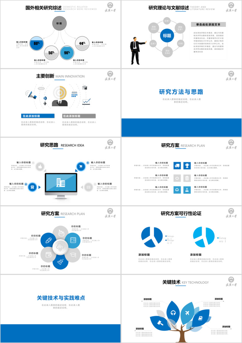 简约动态毕业答辩开题报告ppt模板