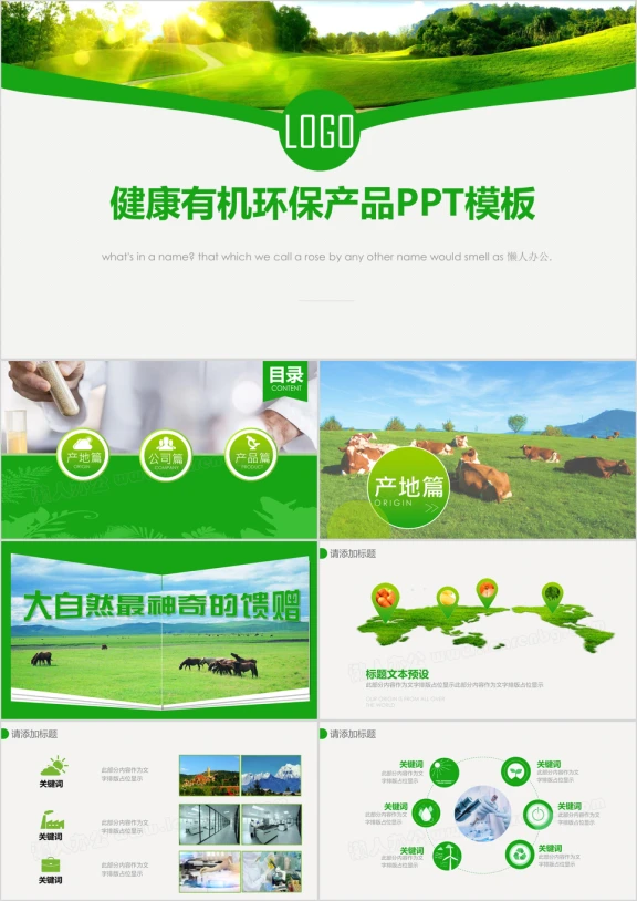健康有机环保ppt模板