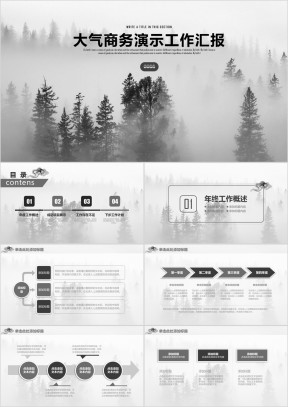大气复古简约商务年终工作总结汇报ppt