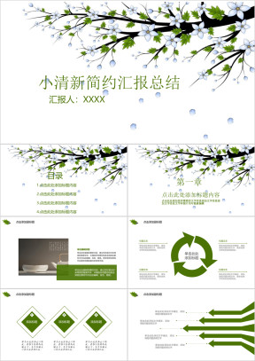 小清新简约汇报总结ppt