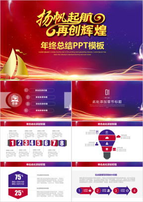 扬帆起航再创辉煌年会工作总结计划模板ppt