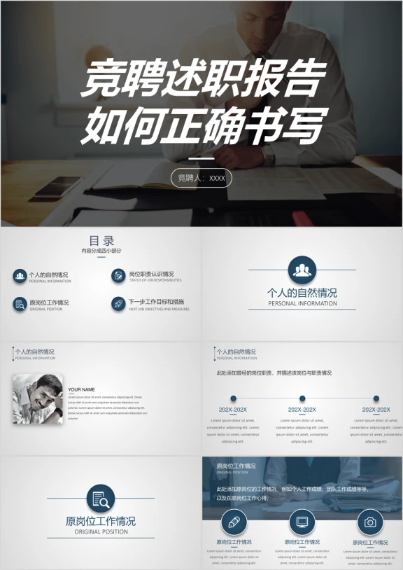 竞聘述职报告—如何正确书写ppt