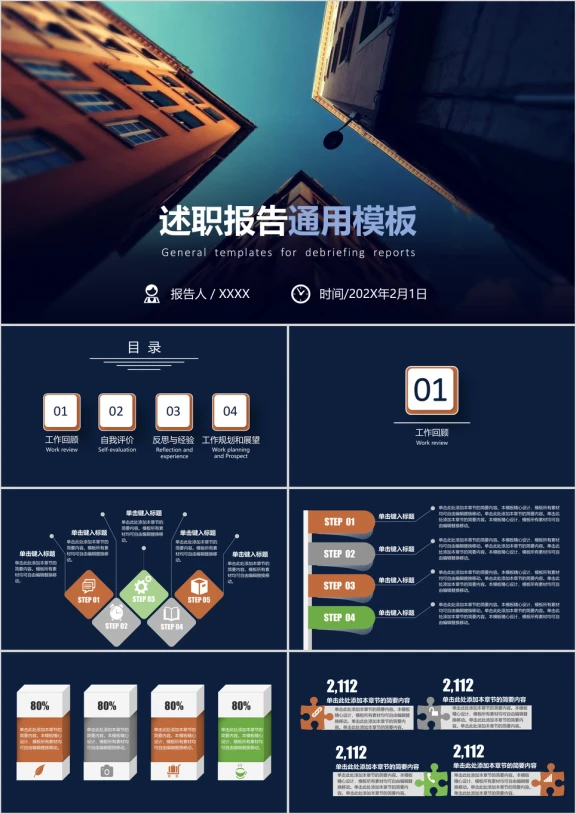 述职报告通用ppt模板