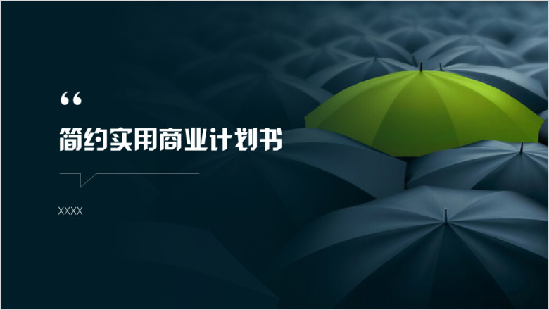 简约实用商业计划书ppt
