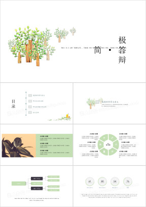 小清新唯美极简风答辩全框架ppt