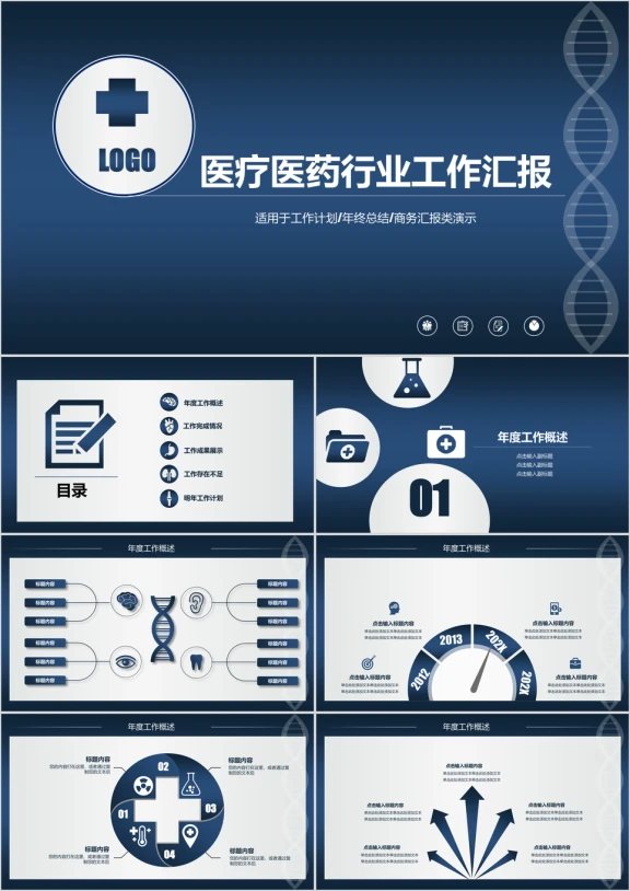 大气 简洁 医疗医药行业工作汇报 工作计划ppt