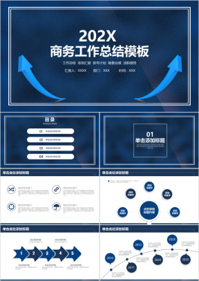 简约商务工作总结业绩汇报ppt