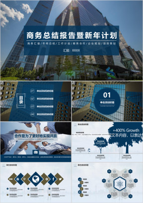 高端商务总结报告暨新年计划ppt