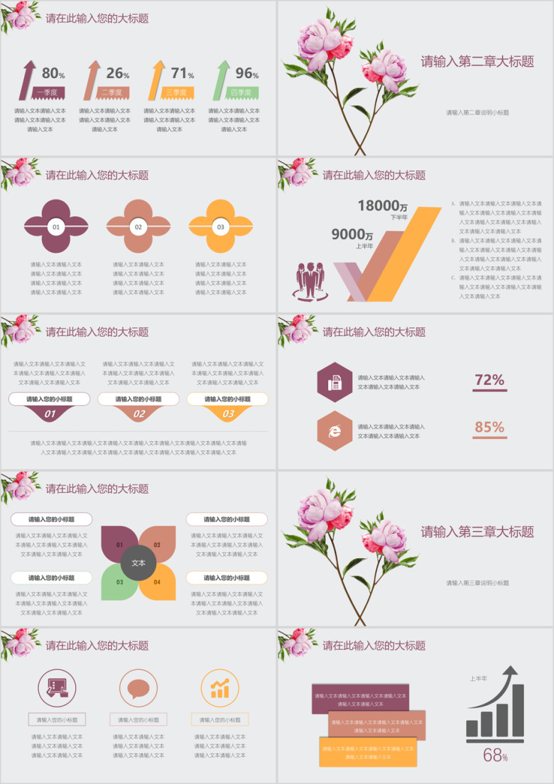 小清新文艺工作汇报模板ppt