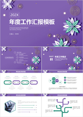 简约清新大气年终工作总结汇报ppt