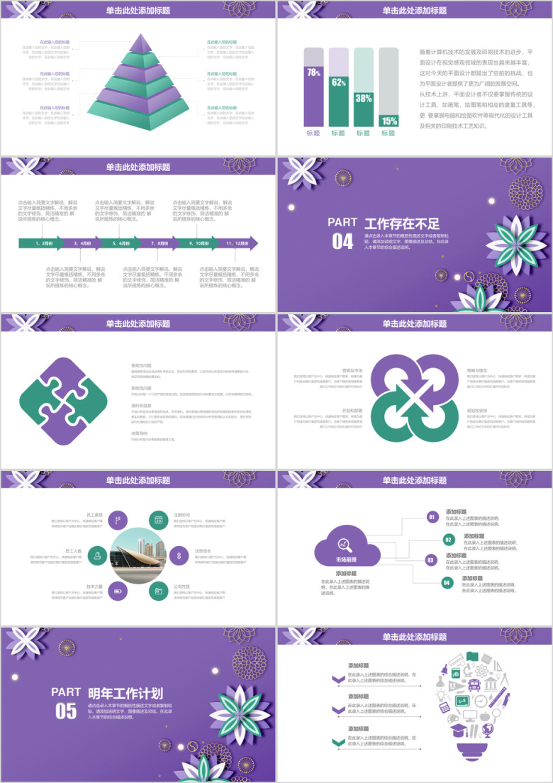 简约清新大气年终工作总结汇报ppt