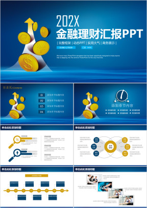 蓝色大气稳重金融理财工作汇报总结ppt