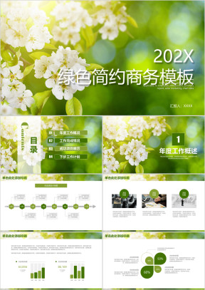 绿色简约简洁商务工作通用ppt