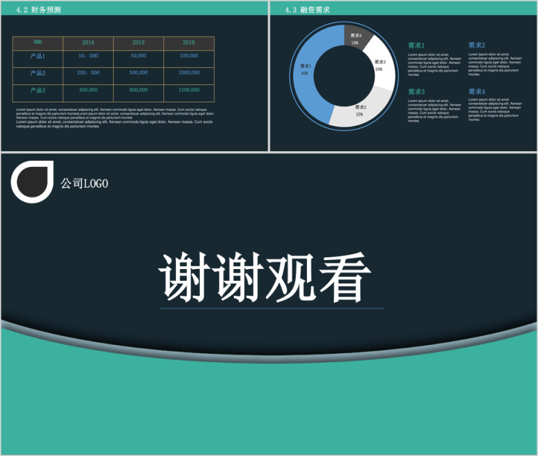 扁平化简约清晰大气商业项目计划书通用ppt模板