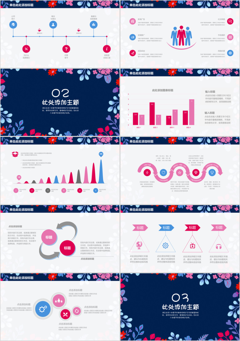 小碎花创意我的毕业论文答辩毕业设计ppt